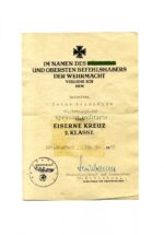 Urkunde Eisernes Kreuz 2. Klasse 1939, 13.Grenadier Regiment 253, 34. Infanterie Division