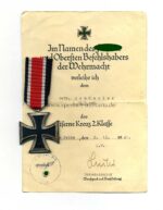Eisernes Kreuz 2. Klasse 1939 mit Urkunde 5./ Inf.Rgt.185 – Bild 2