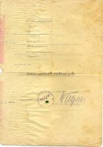Urkunde Infanterie-Sturmabzeichen 10./ Inf.Rgt.44