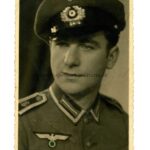 Portrait Kriegsmarine Unteroffizier Küstenartillerie Postkartenformat in Oostende