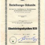Uboot Kriegsabzeichen Urkunde Posthum