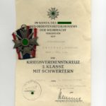 Kriegsverdienstkreuz 2. Klasse 1939 mit Urkunde 355 Infanterie Division