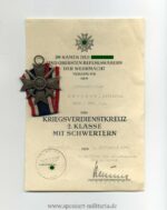Kriegsverdienstkreuz 2. Klasse 1939 mit Urkunde 355 Infanterie Division – Bild 2