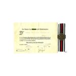 Ehrenkreuz für Frontkämpfer 1914-1918 mit Urkunde