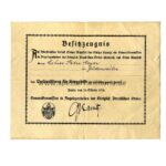 Besitzzeugnis Verdienstkreuz für Kriegshilfsdienst