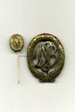 BRD, Deutscher Sportbund (DSB), Sportabzeichen in Bronze mit 18mm Miniaturnadel (Steinhauer & Lück, Lüdenscheid)
