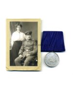 Einzelspange Preußen Dienstauszeichnung 3. Klasse 1913 für 9 Jahre mit Trägerfoto