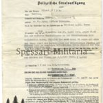 Polizeiliche Strafverfügung eines Schülers aus Tübingen