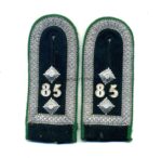 Wehrmacht Heer, Paar Schulterklappen Oberfeldwebel Gebirgsjäger-Regiment 85