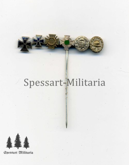 6er Miniatur Anstecknadel EK1, EK2, FEK, TD25, WEU, VWA silber