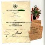 Kriegsverdienstkreuz 2. Klasse mit Schwertern, Urkunde Hst.100