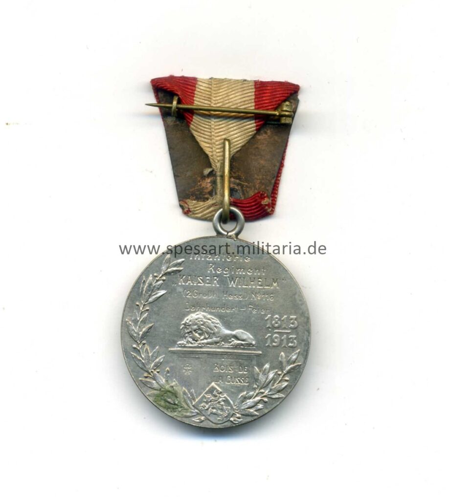 100 Jahre Infanterie-Regiment Kaiser Wilhelm No.116 1813-1913 Medaille