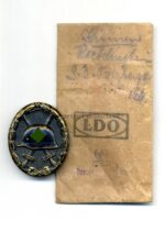 Verwundetenabzeichen 1939 in Schwarz mit LDO-Verleihungstüte L/16 "chaotic pattern" selten