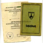 Urkunde Feldwebel Winterschlacht im Osten und Kyffhäuserbund Schiessbuch