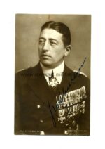 Portrait Graf Luckner mit original Unterschrift