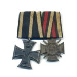 2er Ordensspange Eisernes Kreuz 2. Klasse 1914 und Ehrenkreuz für Frontkämpfer