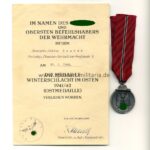Ostmedaille mit Urkunde Panzer-Gren.Rgt.2