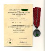 Ostmedaille mit Urkunde Panzer-Gren.Rgt.2