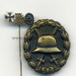 Verwundeten-Abzeichen für die Armee und Kolonialtruppen 1918 in schwarz mit Nadel