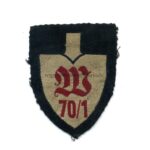 Reichsarbeitsdienst Ärmelspaten für Mannschaften Abteilung 70/1 Westwall