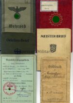 Wehrpass, Soldbuch und Dokumente eines Unteroffiziers aus Mörfelden Kreis Groß-Gerau Hessen