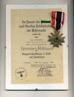 Kriegsverdienstkreuz 2. Klasse 1939 mit Urkunde Flakregiment 36