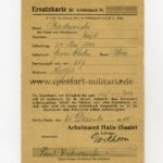 Ersatzkarte für Arbeitsbuch