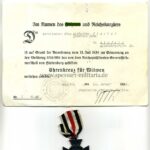 Ehrenkreuz für Witwen und Eltern 1914-1918 mit Urkunde