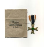 Kriegsverdienstkreuz ohne Schwerter 2.Klasse 1939 mit Verleihungstüte