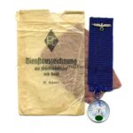 Dienstauszeichnung für 4 Jahre Wehrmacht mit Tüte