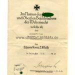 Urkunde Eisernes Kreuz 2. Klasse 1939, 1945