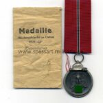 Ostmedaille mit Verleihungstüte, Hst. 88 – “Werner Redo, Saarlautern”, Winterschlacht im Osten 1941/42