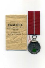 Ostmedaille mit Verleihungstüte, Hst. 88 – “Werner Redo, Saarlautern”, Winterschlacht im Osten 1941/42