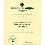 Urkunde Eisernes Kreuz 2. Klasse 1939 "Jäger Regiment 204" 1945