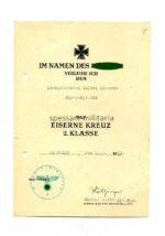 Urkunde Eisernes Kreuz 2. Klasse 1939 "Jäger Regiment 204" 1945